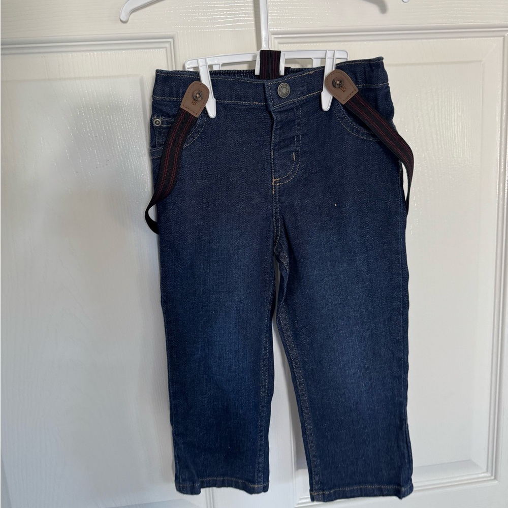 Carter's Dark Blue Kids Jeans with Suspenders